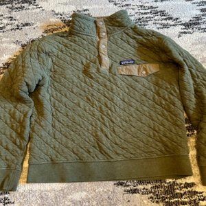 Patagonia Organic Cotton Quilt Snap-T Pullover Green Womens Size Small S